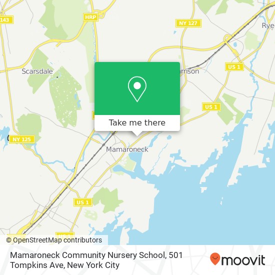 Mapa de Mamaroneck Community Nursery School, 501 Tompkins Ave