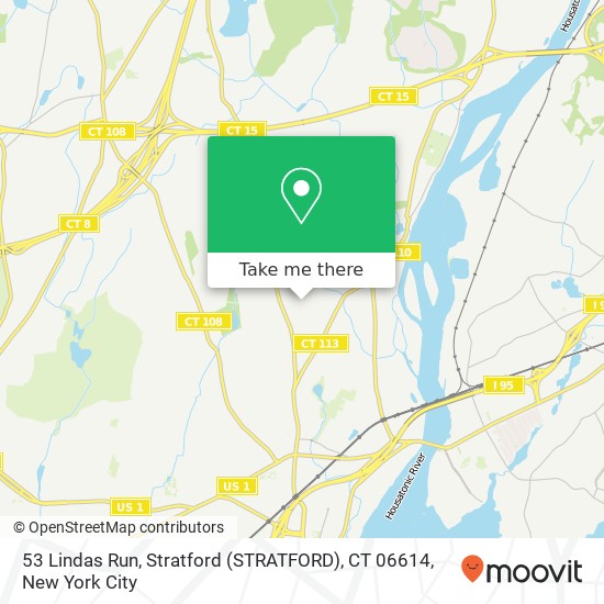 Mapa de 53 Lindas Run, Stratford (STRATFORD), CT 06614
