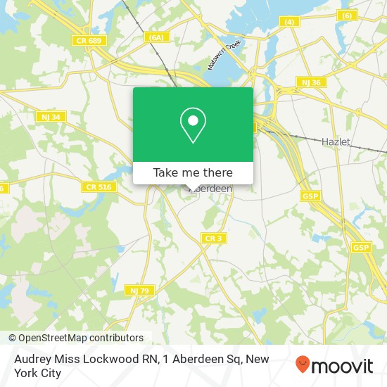 Audrey Miss Lockwood RN, 1 Aberdeen Sq map