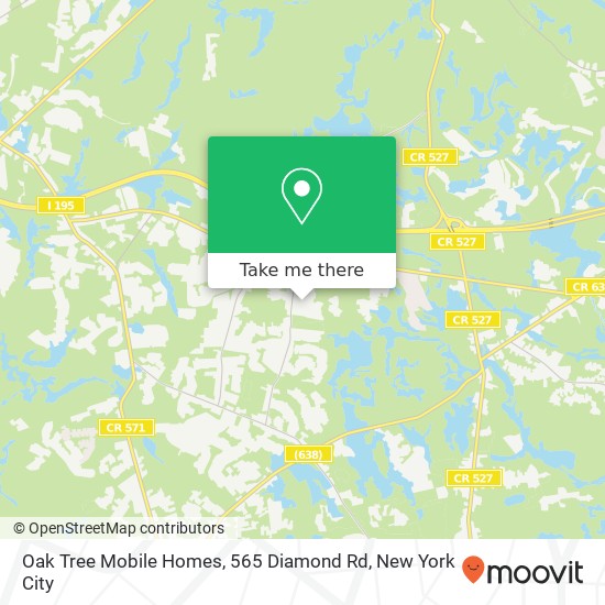 Mapa de Oak Tree Mobile Homes, 565 Diamond Rd