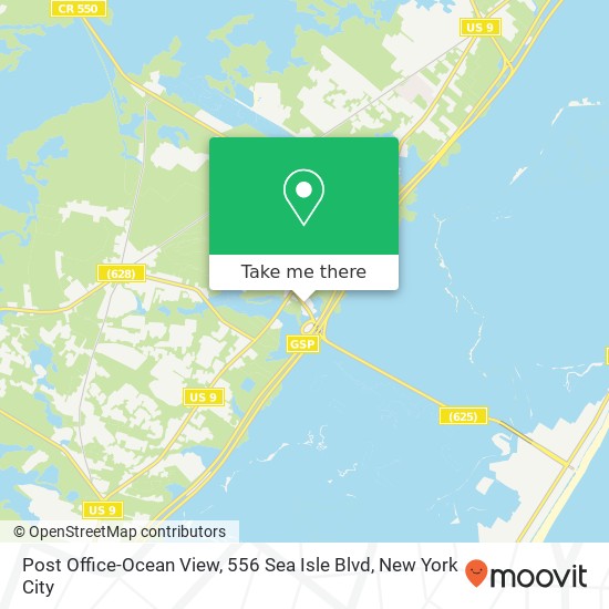 Mapa de Post Office-Ocean View, 556 Sea Isle Blvd