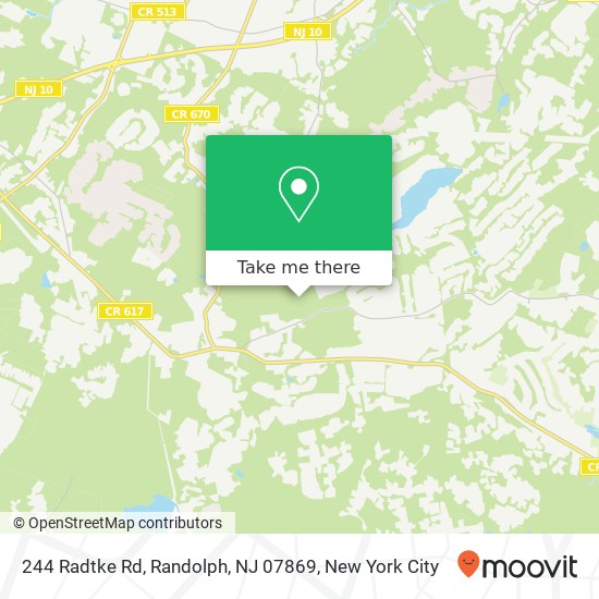 Mapa de 244 Radtke Rd, Randolph, NJ 07869