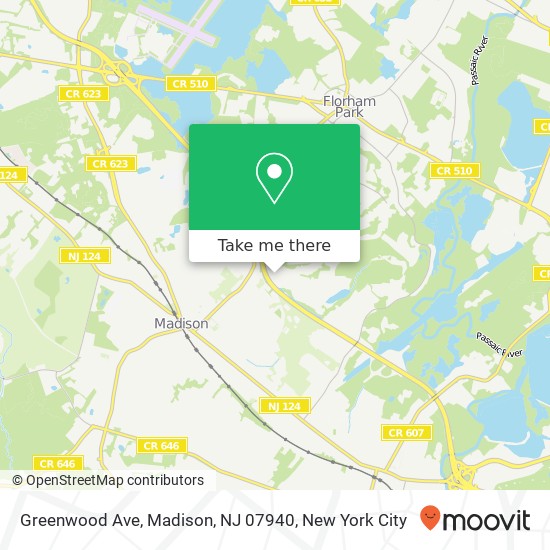 Greenwood Ave, Madison, NJ 07940 map