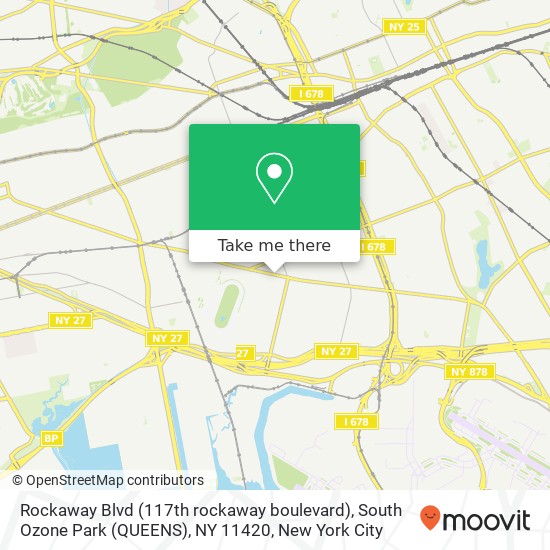 Mapa de Rockaway Blvd (117th rockaway boulevard), South Ozone Park (QUEENS), NY 11420