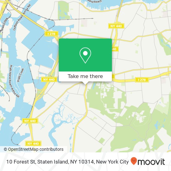 Mapa de 10 Forest St, Staten Island, NY 10314