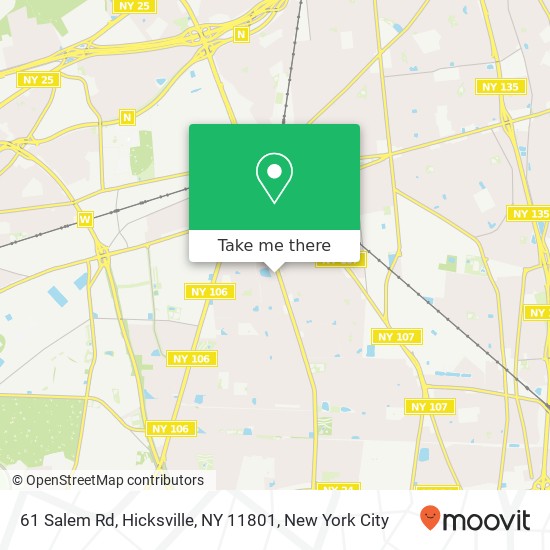 Mapa de 61 Salem Rd, Hicksville, NY 11801