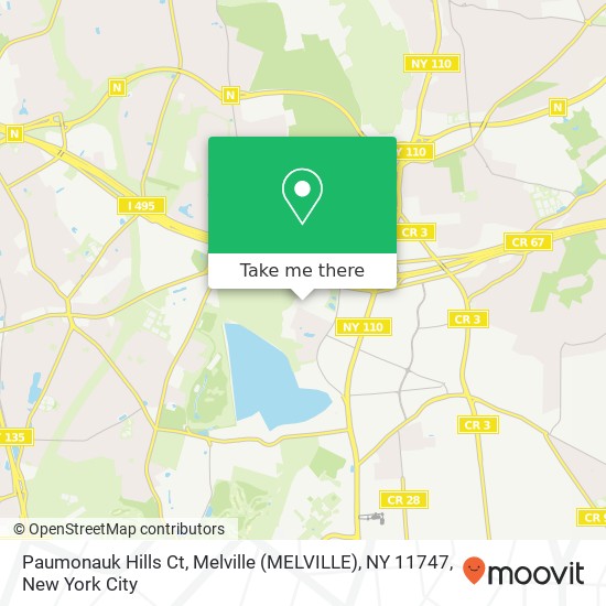 Mapa de Paumonauk Hills Ct, Melville (MELVILLE), NY 11747