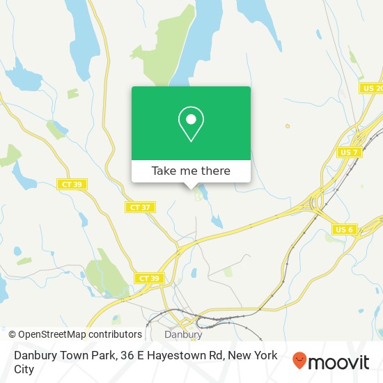 Mapa de Danbury Town Park, 36 E Hayestown Rd
