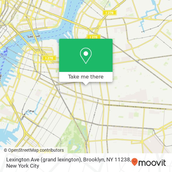 Mapa de Lexington Ave (grand lexington), Brooklyn, NY 11238