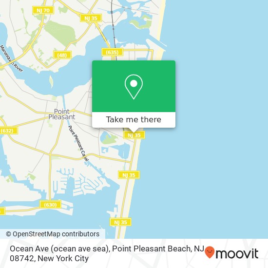 Ocean Ave (ocean ave sea), Point Pleasant Beach, NJ 08742 map
