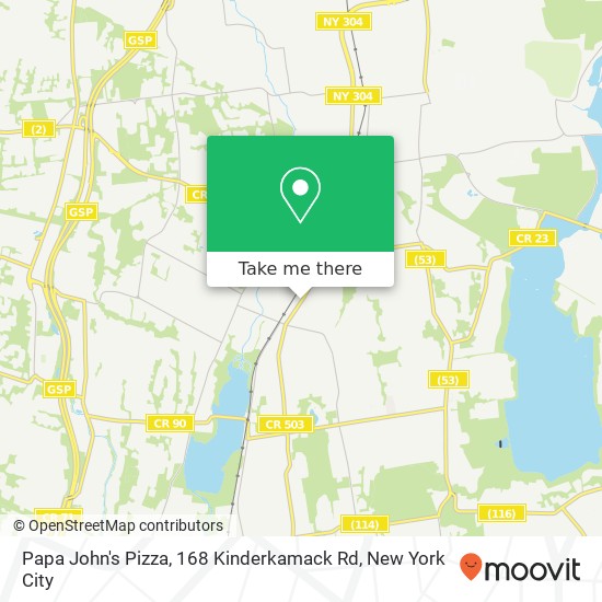 Mapa de Papa John's Pizza, 168 Kinderkamack Rd