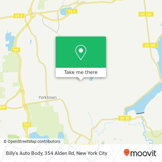 Mapa de Billy's Auto Body, 354 Alden Rd