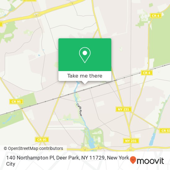 Mapa de 140 Northampton Pl, Deer Park, NY 11729