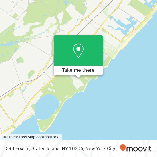 Mapa de 590 Fox Ln, Staten Island, NY 10306