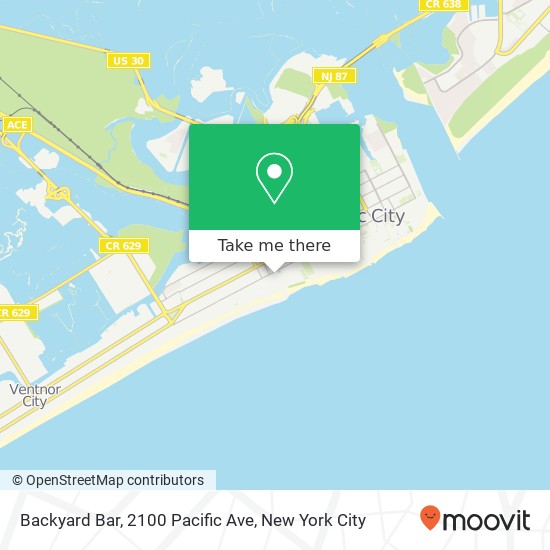 Mapa de Backyard Bar, 2100 Pacific Ave