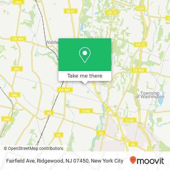 Mapa de Fairfield Ave, Ridgewood, NJ 07450