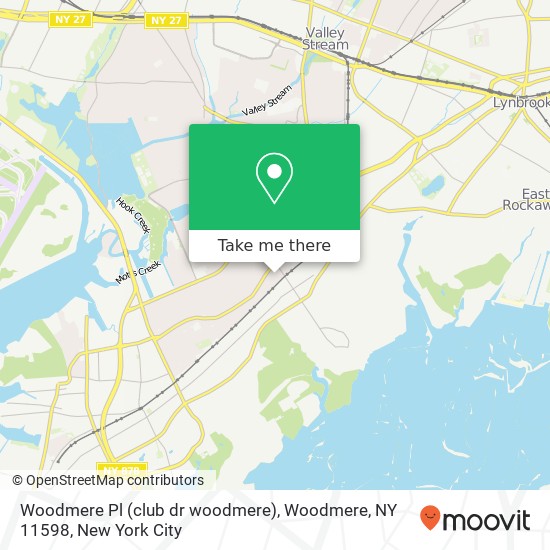 Mapa de Woodmere Pl (club dr woodmere), Woodmere, NY 11598