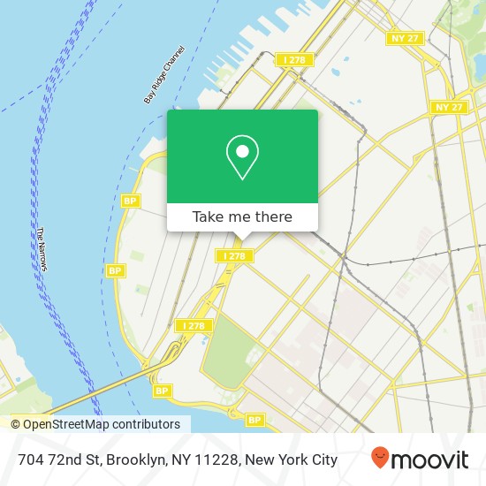 Mapa de 704 72nd St, Brooklyn, NY 11228
