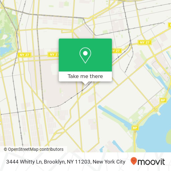 Mapa de 3444 Whitty Ln, Brooklyn, NY 11203