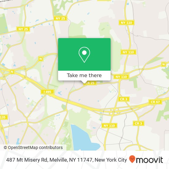 Mapa de 487 Mt Misery Rd, Melville, NY 11747