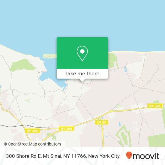 Mapa de 300 Shore Rd E, Mt Sinai, NY 11766