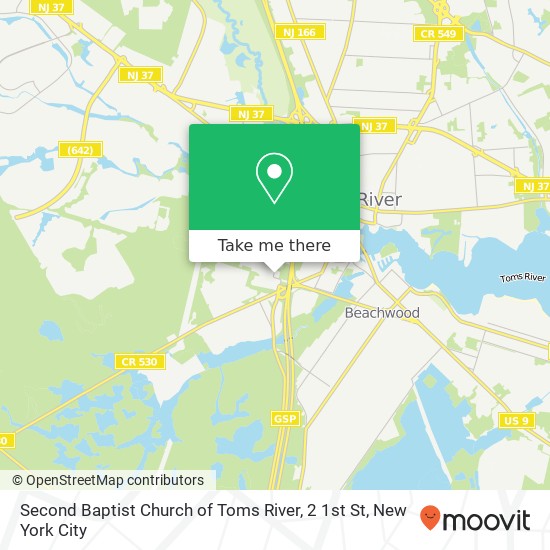Mapa de Second Baptist Church of Toms River, 2 1st St