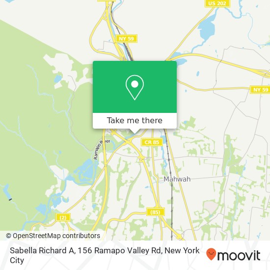 Sabella Richard A, 156 Ramapo Valley Rd map