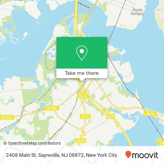 Mapa de 2408 Main St, Sayreville, NJ 08872