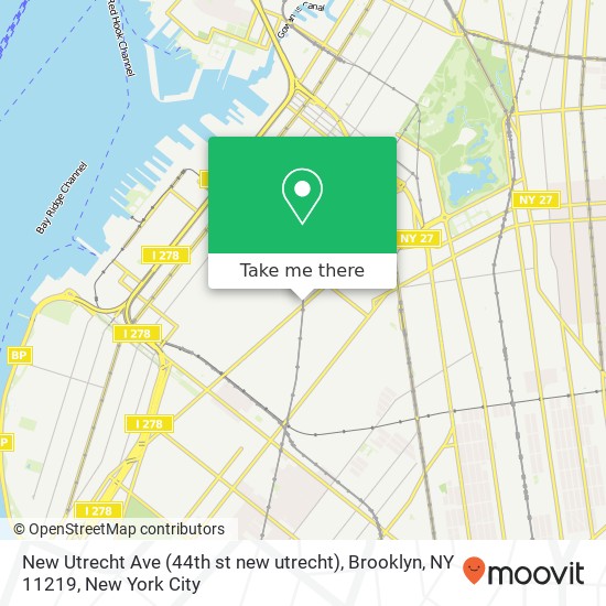 New Utrecht Ave (44th st new utrecht), Brooklyn, NY 11219 map