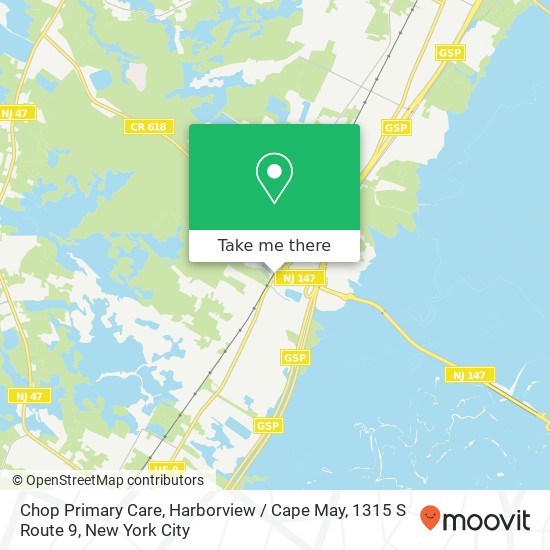 Chop Primary Care, Harborview / Cape May, 1315 S Route 9 map