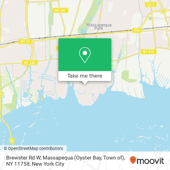 Mapa de Brewster Rd W, Massapequa (Oyster Bay, Town of), NY 11758