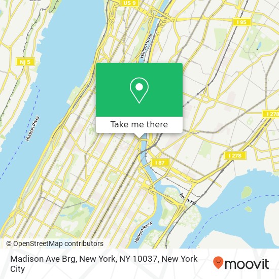 Mapa de Madison Ave Brg, New York, NY 10037