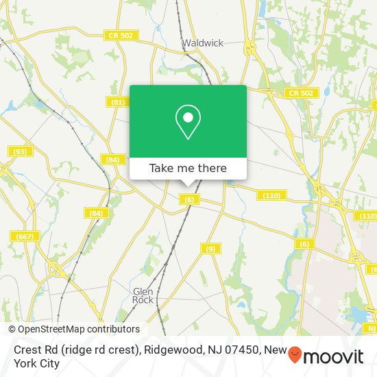 Crest Rd (ridge rd crest), Ridgewood, NJ 07450 map