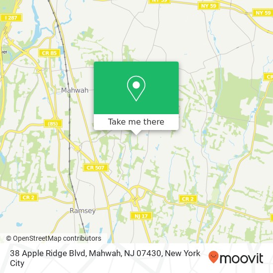 38 Apple Ridge Blvd, Mahwah, NJ 07430 map