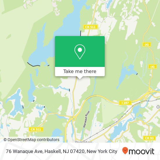 Mapa de 76 Wanaque Ave, Haskell, NJ 07420