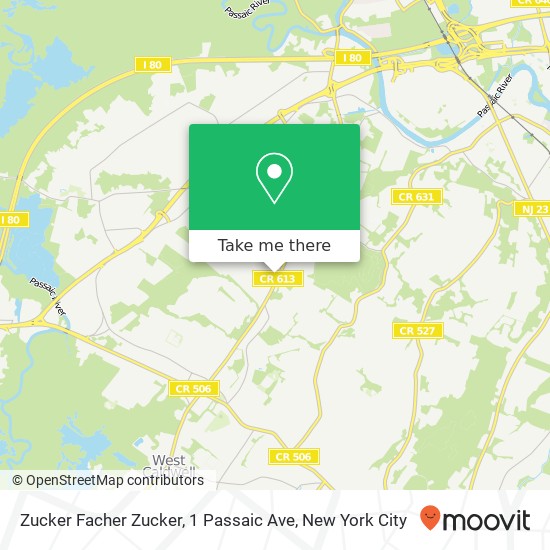 Mapa de Zucker Facher Zucker, 1 Passaic Ave