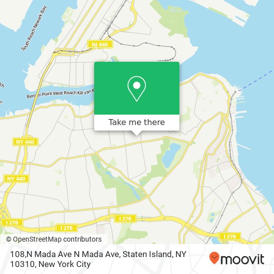 108,N Mada Ave N Mada Ave, Staten Island, NY 10310 map