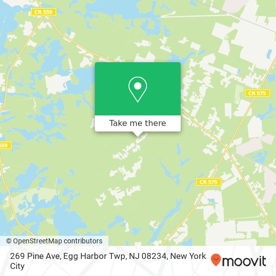 Mapa de 269 Pine Ave, Egg Harbor Twp, NJ 08234