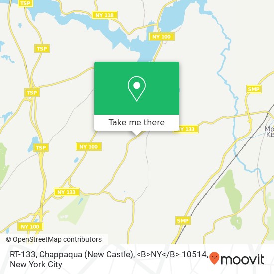 Mapa de RT-133, Chappaqua (New Castle), <B>NY< / B> 10514