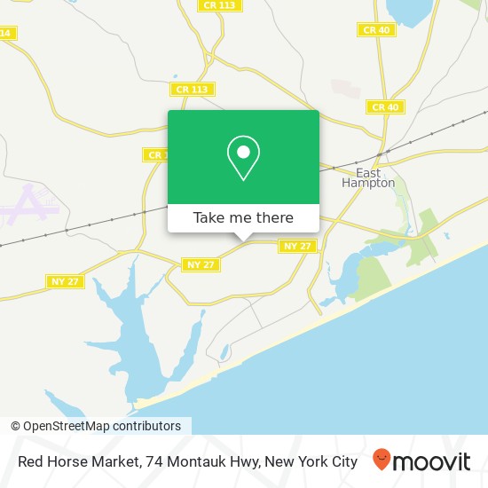 Mapa de Red Horse Market, 74 Montauk Hwy