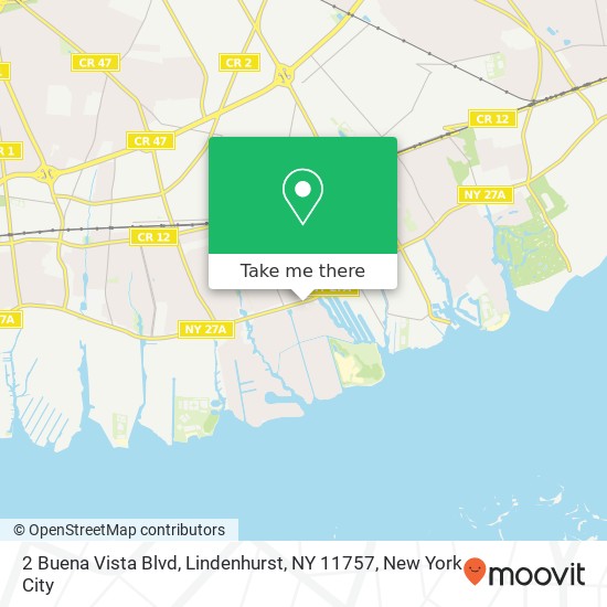 Mapa de 2 Buena Vista Blvd, Lindenhurst, NY 11757