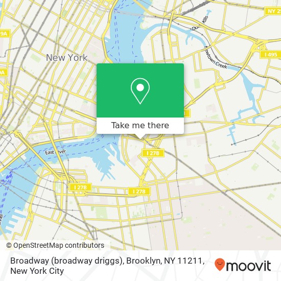 Mapa de Broadway (broadway driggs), Brooklyn, NY 11211