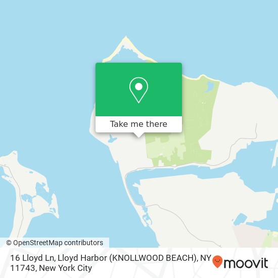 Mapa de 16 Lloyd Ln, Lloyd Harbor (KNOLLWOOD BEACH), NY 11743