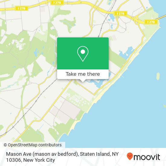 Mapa de Mason Ave (mason av bedford), Staten Island, NY 10306