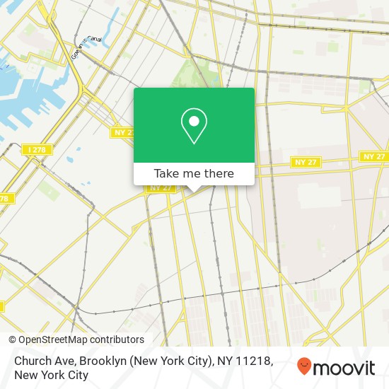 Mapa de Church Ave, Brooklyn (New York City), NY 11218