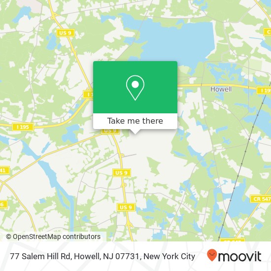 Mapa de 77 Salem Hill Rd, Howell, NJ 07731