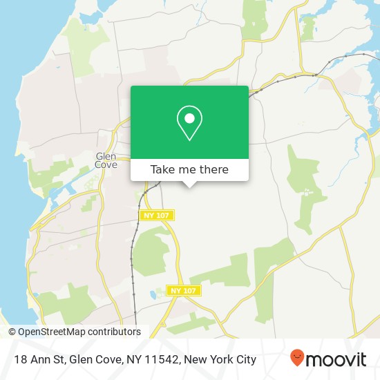 Mapa de 18 Ann St, Glen Cove, NY 11542