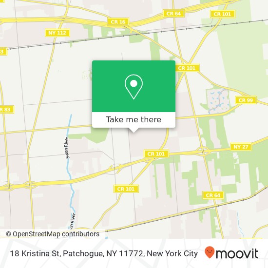 Mapa de 18 Kristina St, Patchogue, NY 11772