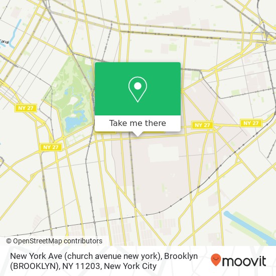Mapa de New York Ave (church avenue new york), Brooklyn (BROOKLYN), NY 11203