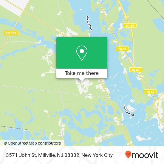 Mapa de 3571 John St, Millville, NJ 08332